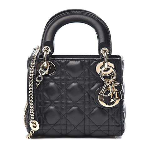 my lady dior originals bag in black lambskin|lady dior leather bags.